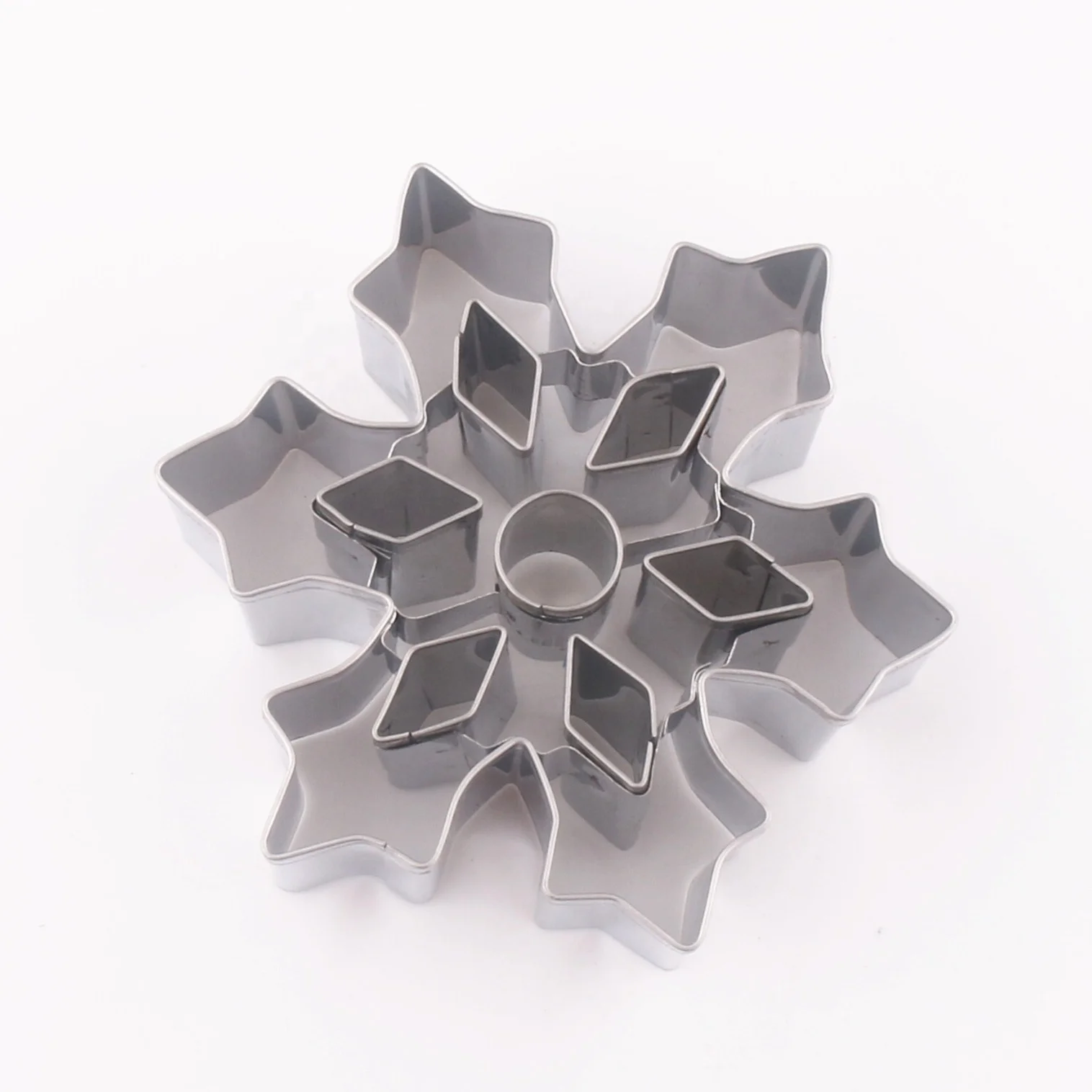 
XMAS Christmas custom stainless steel snowflake cookie cutter set 