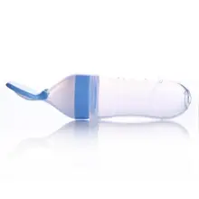 Infant Silica Gel Feeding Bottle With Spoon Food Supplement Rice Cereal Bottle