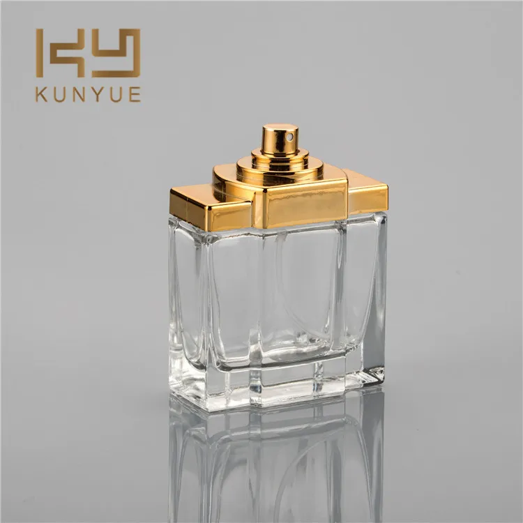 Factory Wholesale High Quality Design 100 ml Empty Spray Glass Perfume Bottle with Metal Cap