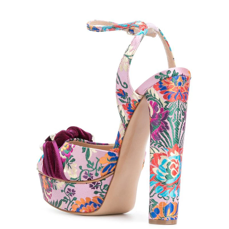 WETKISS Wholesale OEM Sexy Women High Heel Sandals Fashion Embroidery Gladiator Platform Sandals 2019 Summer Sandals for Party