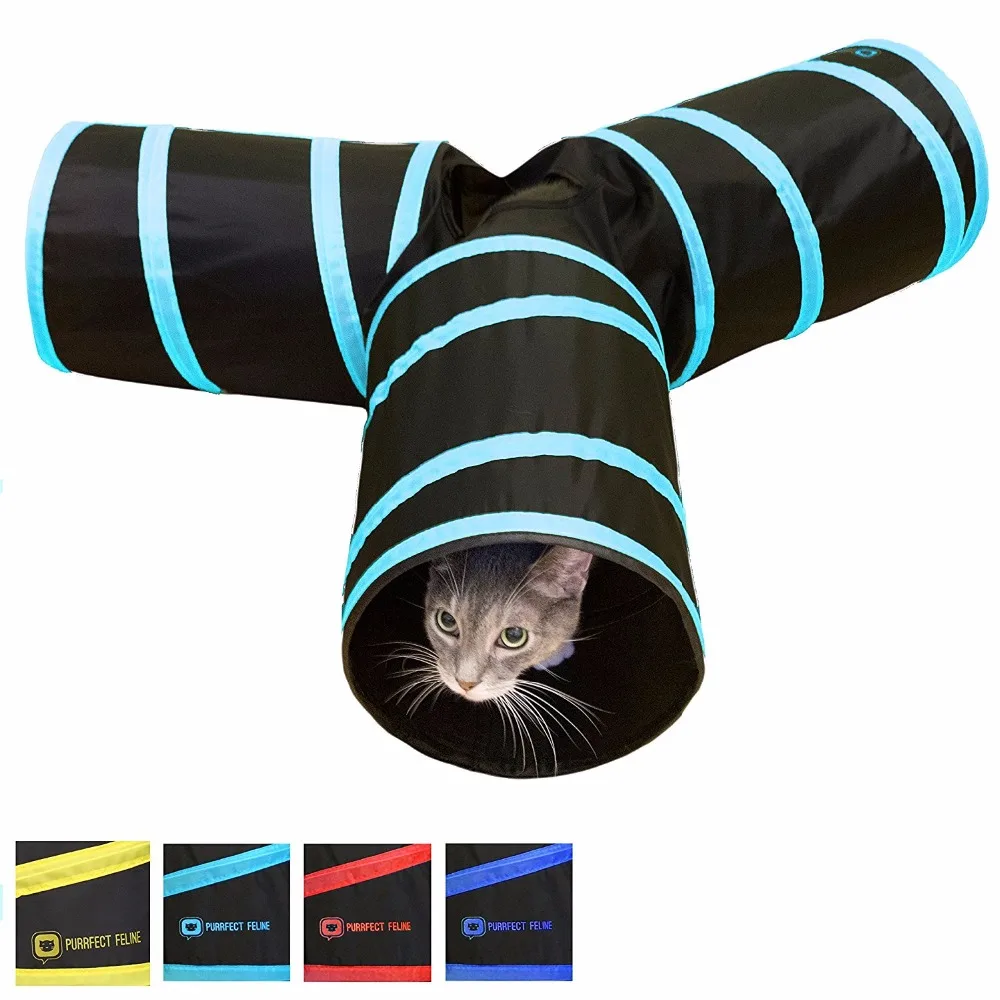 
Cat Tunnel Collapsible Pet Play Toy Tunnel with Ball Tube Fun for Cat Dog Rabbits Kittens 
