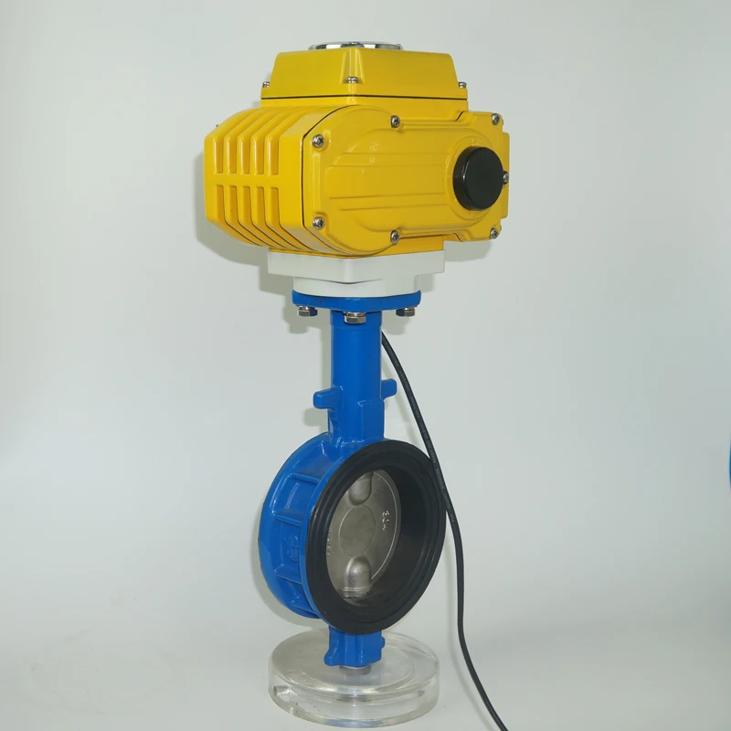 electric wafer type ductile iron  wafer butterfly valve