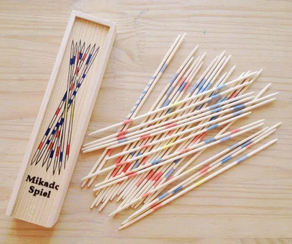 Baby Educational Wooden Traditional Mikado Spiel Pick Up Sticks With Box Game