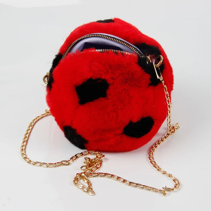 
Wholesale rabbit hair ladies handbag winter fashion Messenger bag ball fleece tote bag 