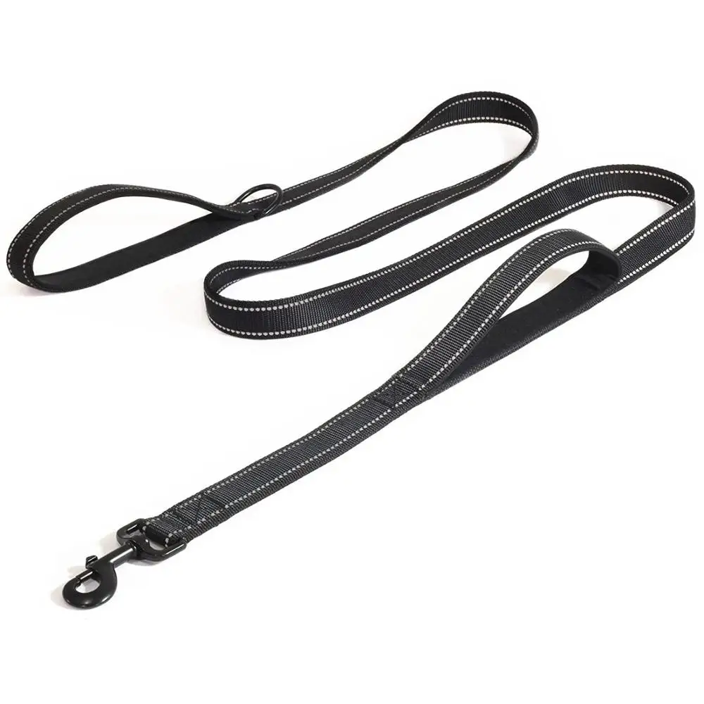 Neoprene Padded reflective Double handle Pet Dog Leash