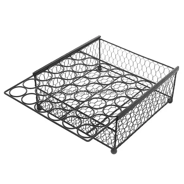 Egg Holder Manufacturer Wholesale New design Black Mesh Iron Wire Free Stand Egg Basket