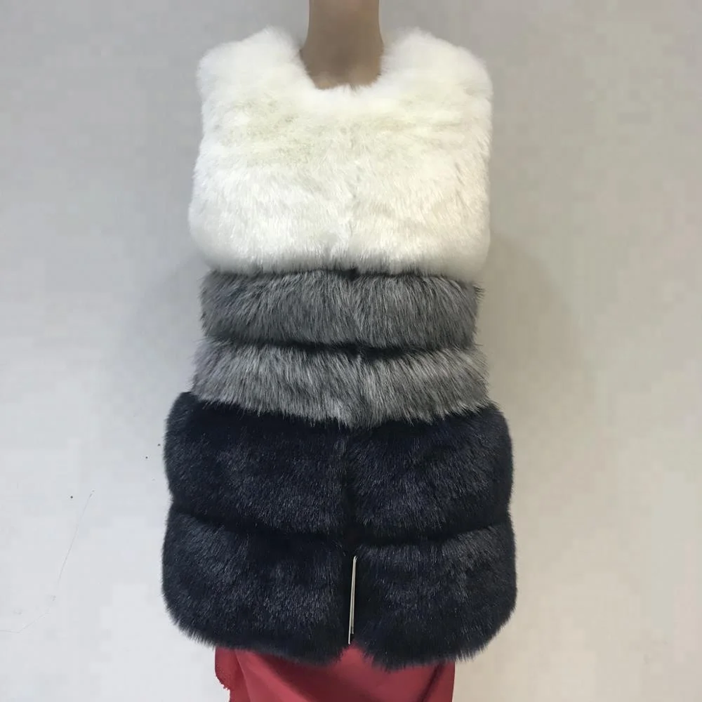 long type women mink knitted coast winter thick warm vest