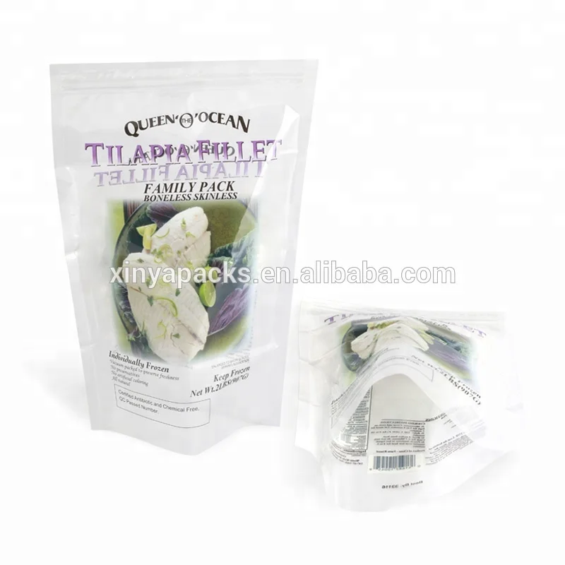
High barrier resealable zipper vacuum packaging bag for sea food, meat packaging 