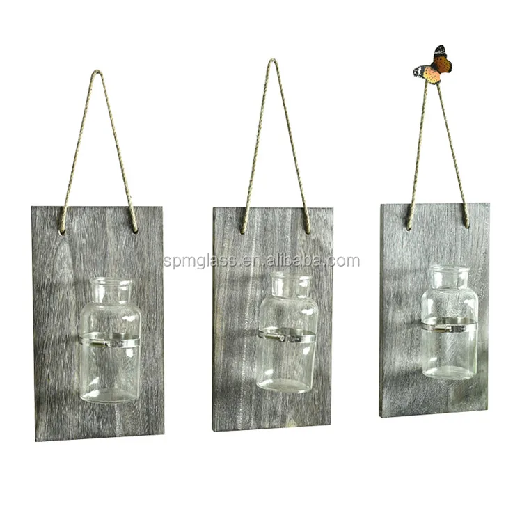 Unique glass & crystal vases bottle glass wall planter as new design glass planter