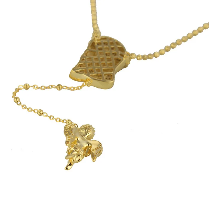 New fashion jewelry hip hop Jesus angel rosary pendant necklace