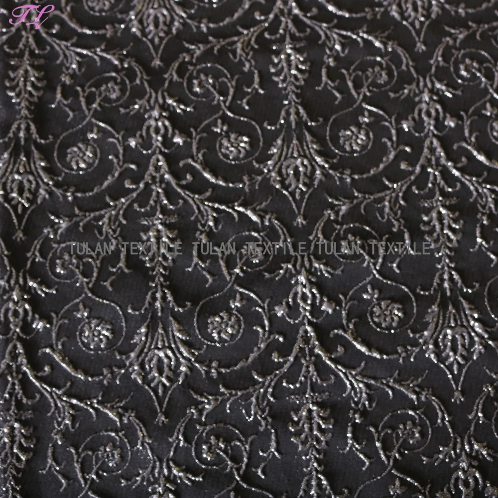 Silver 3D ivy polyester metallic jacquard upholstery fabric dress fabric