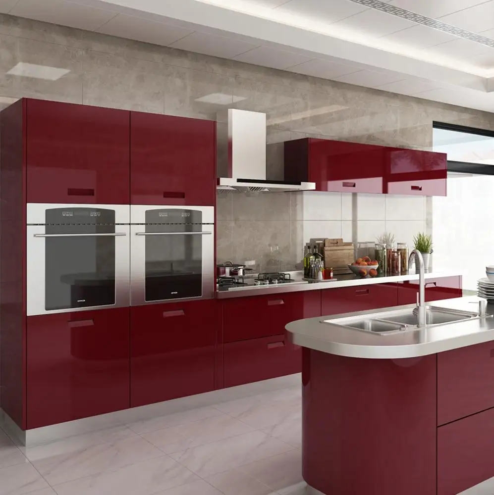 High Glossy Red Kitchen Cabinet