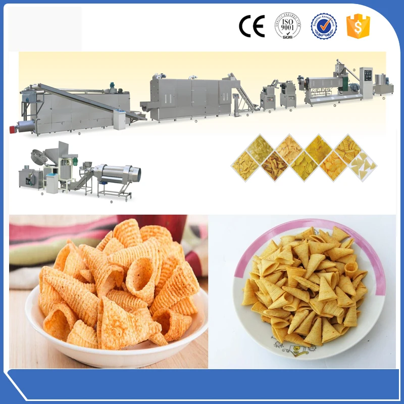 Fried Chips Snacks Food Machine Production Line Bugles Making Extruder Machine