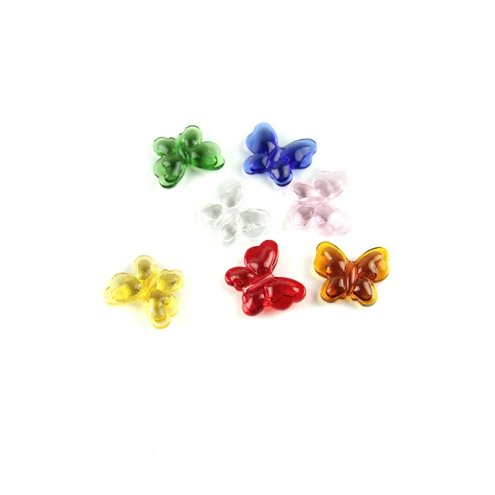 28mm Mix Color Glass Chandelier Beads Crystal Butterfly Beads For Jewelry Making Chandelier Decoration