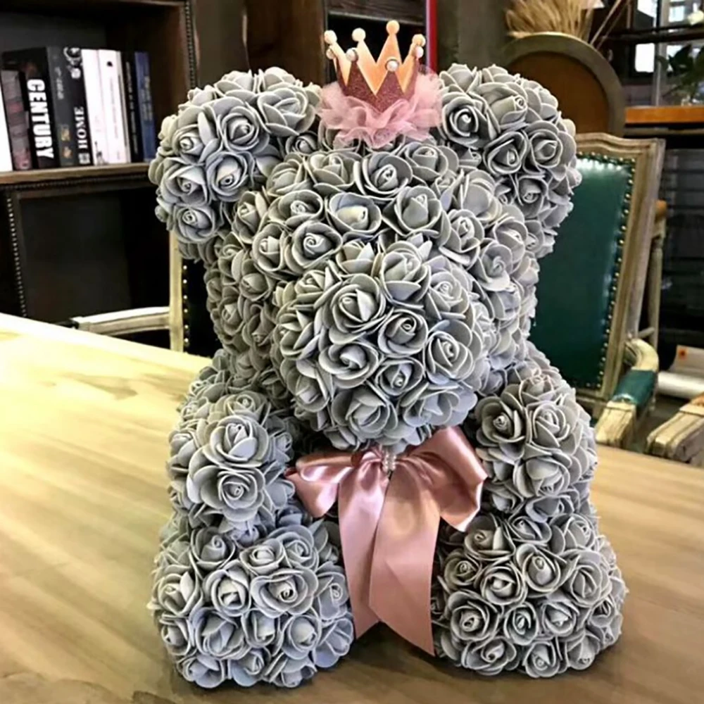 
Business Gift Ideas Christmas Artificial Flowers Foam Rose Bear Teddy Bear Rose 