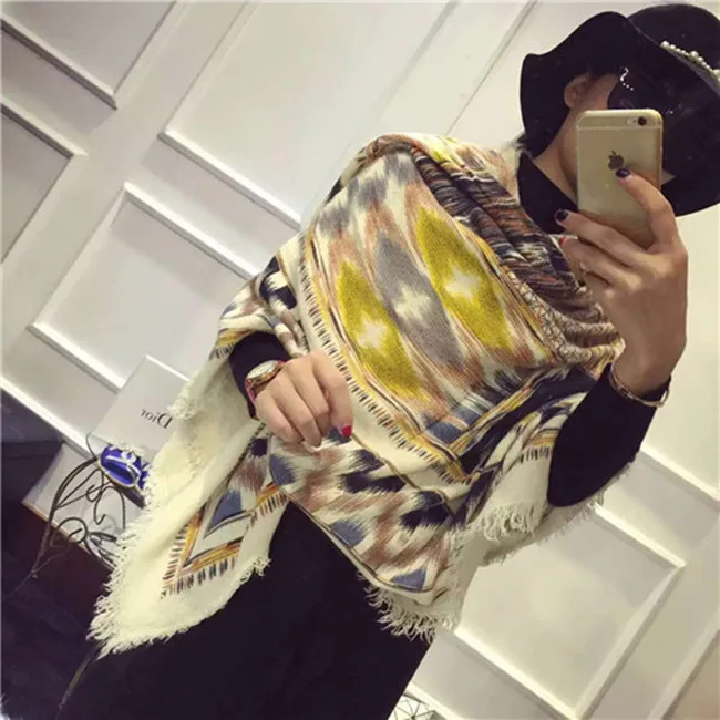 Одеяло на заказ шерстяной квадратный головной Шарф shemagh Вязание оптом/кашемировый валяный принт женский шарф Зимний ацтекский