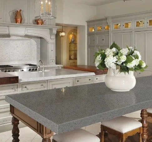 Prefab Laminate Starlight Quartz  Kitchen Countertops In Foshan