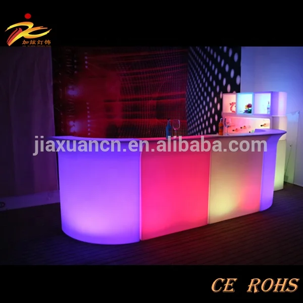 
Corner plastic color changing portable led reception table/corner led counter table from China 