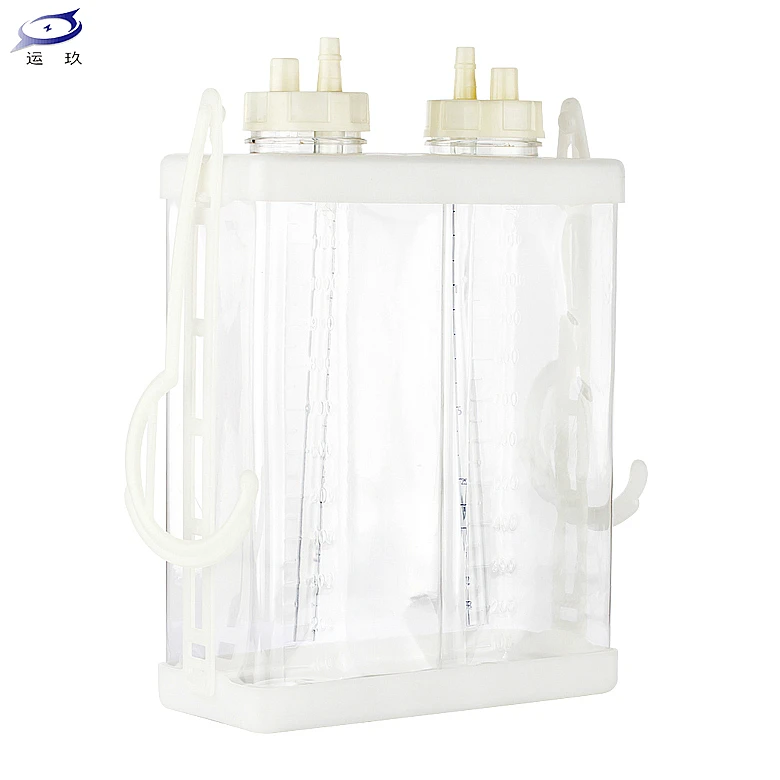 China High Quality Single/Double Chamber Pvc Medical Chest Drainage Bottle