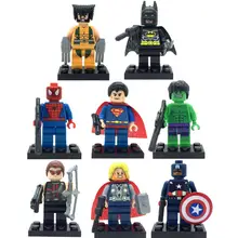 8pcs lot Super Hero Superheroes Kid Baby Toy Mini Figure Building Blocks Sets Model Toys Minifigures