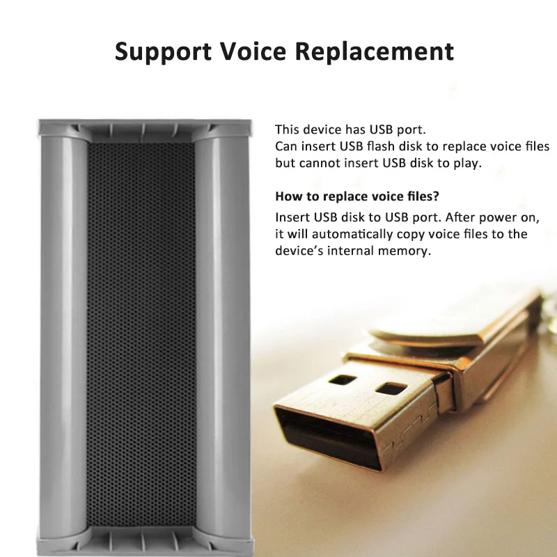 Big Power waterproof Voice Speaker Outdoor Motion sensor Detection Sound Player amusement park speaker