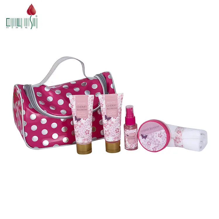 Горячая продажа Освежающий уход за кожей тела мыть спрей косметичка spa Подарочный набор с полотенцем
