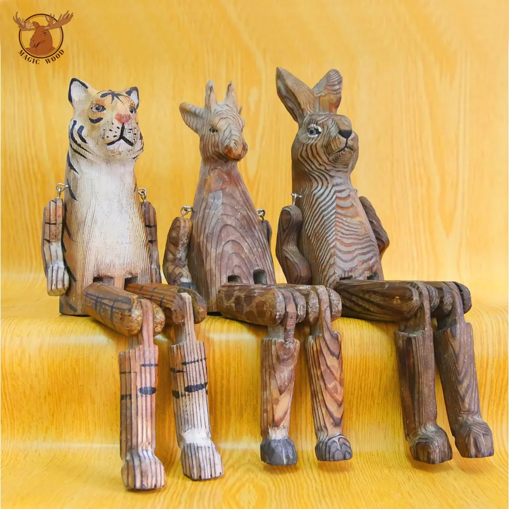 
Handicraft carved art animal wooden dangler 3d animal painting 