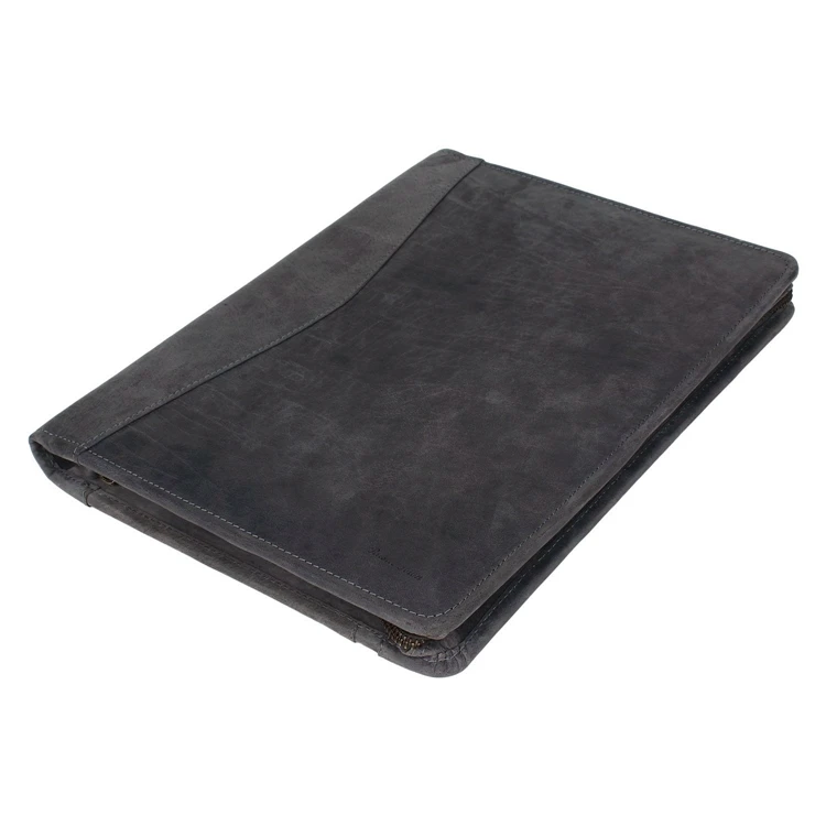 Luxury Business Portfolio Leather Portfolio zippered gift for men women