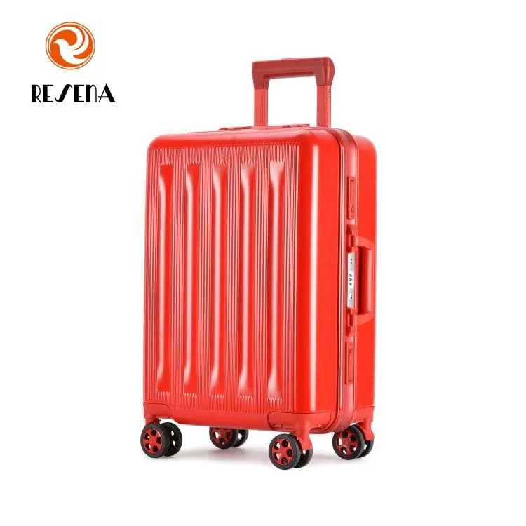 ABS+PC Matt TSA Lock Travel Trolley Aluminous Frame Luggage Set