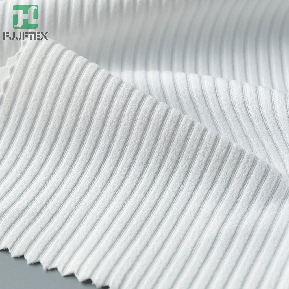 Stretch ottoman ribbed 88 polyester 12 elastane knit fabric for swimwear