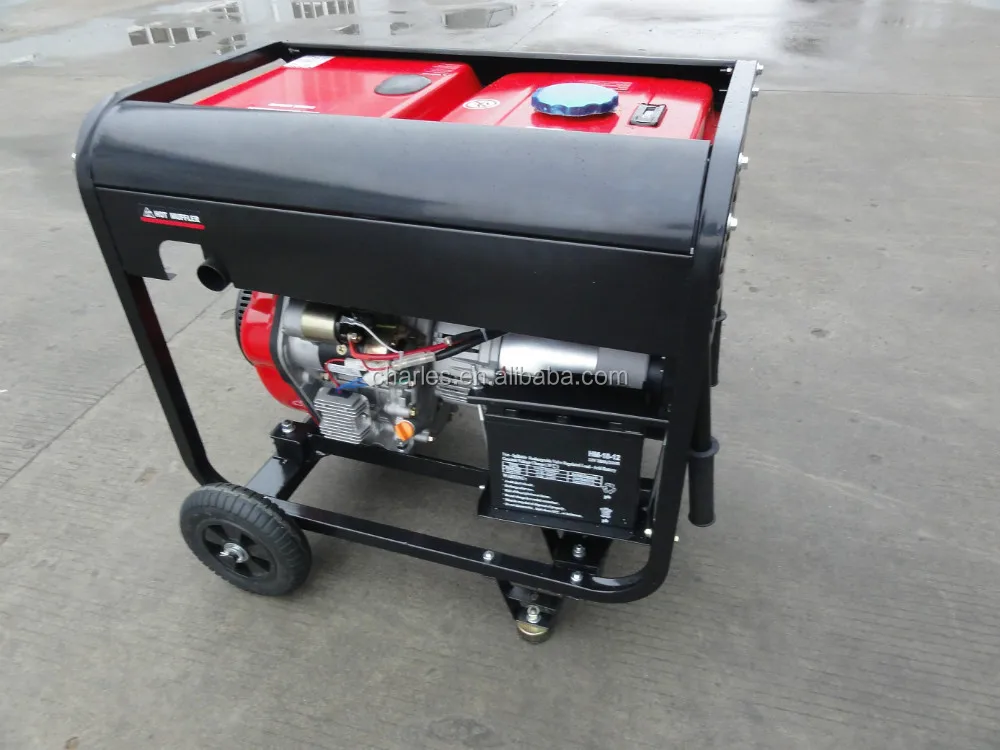 5KW OPEN TYPE AIR COOLED DIESEL GENERATOR RED COLOR FUEL TANK