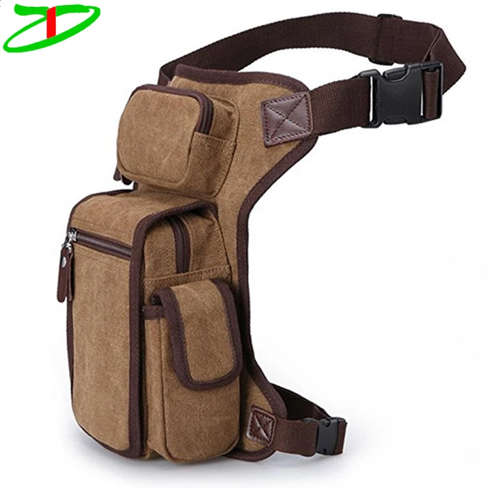 Outdoor Bike Multi-Purpose Tactical Canvas Motorcycle Leg Bag, Waist Bags For Men