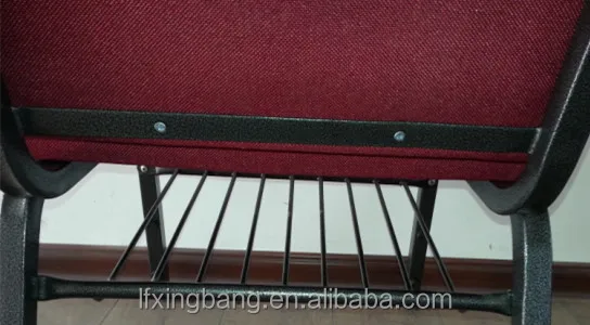 Factory price stacking church chairs, church furniture with book rack, hotel lobby chairs