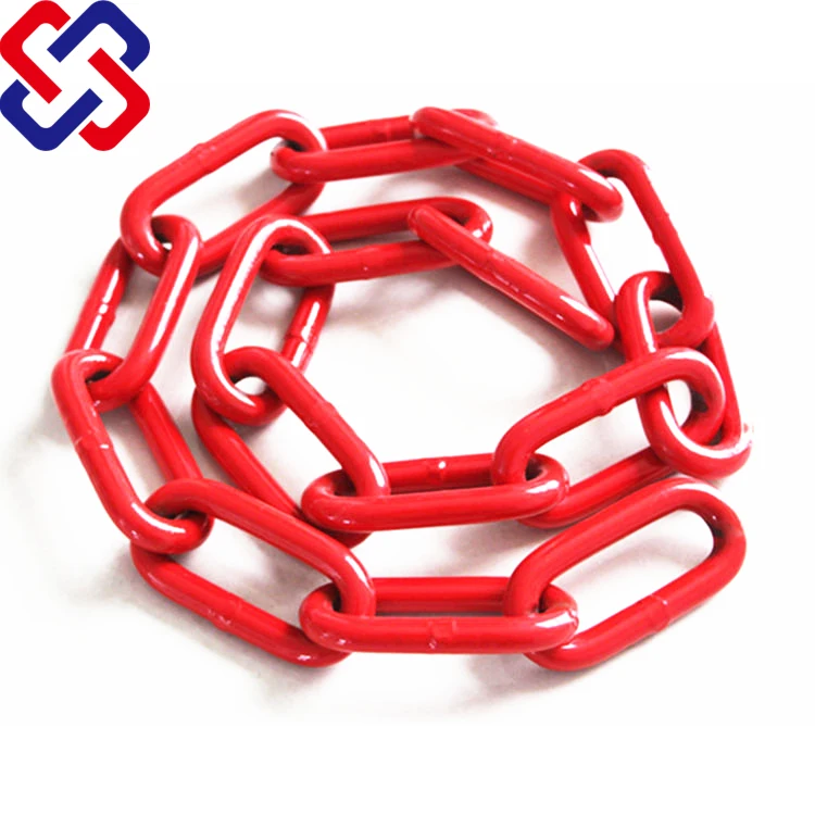 
G80 Welded Steel Heavy Duty Painted G80 Alloy Steel Long Link Chain Colorful Lashing Chain 