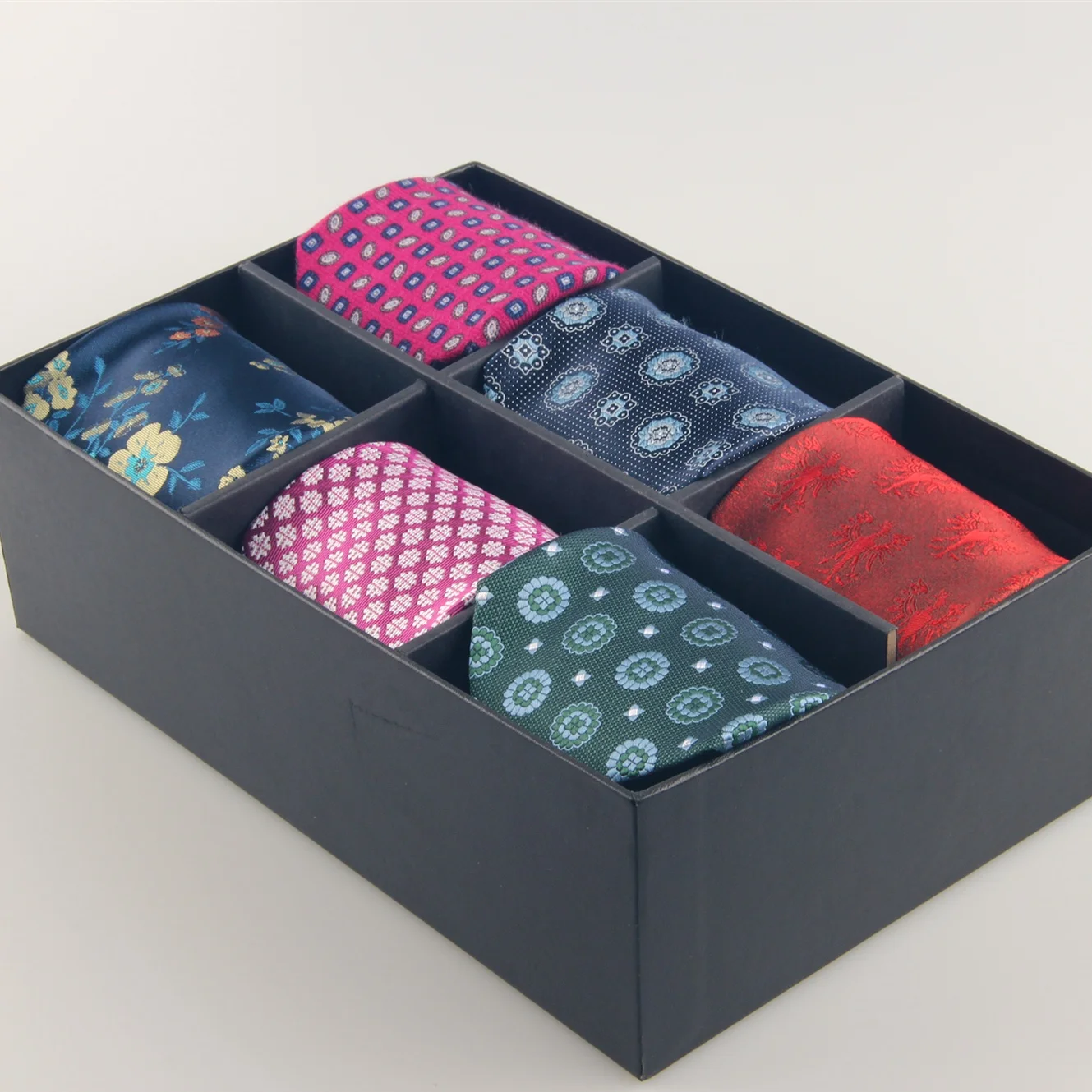 Набор мужских галстуков из 100% шелка в клетку с цветочным принтом Пейсли