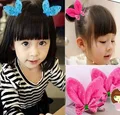 10pcsEurope To p US Sell Blue Rabbit Ear Bow Baby Hairpins Enfants Girls Lovely Hair Clip