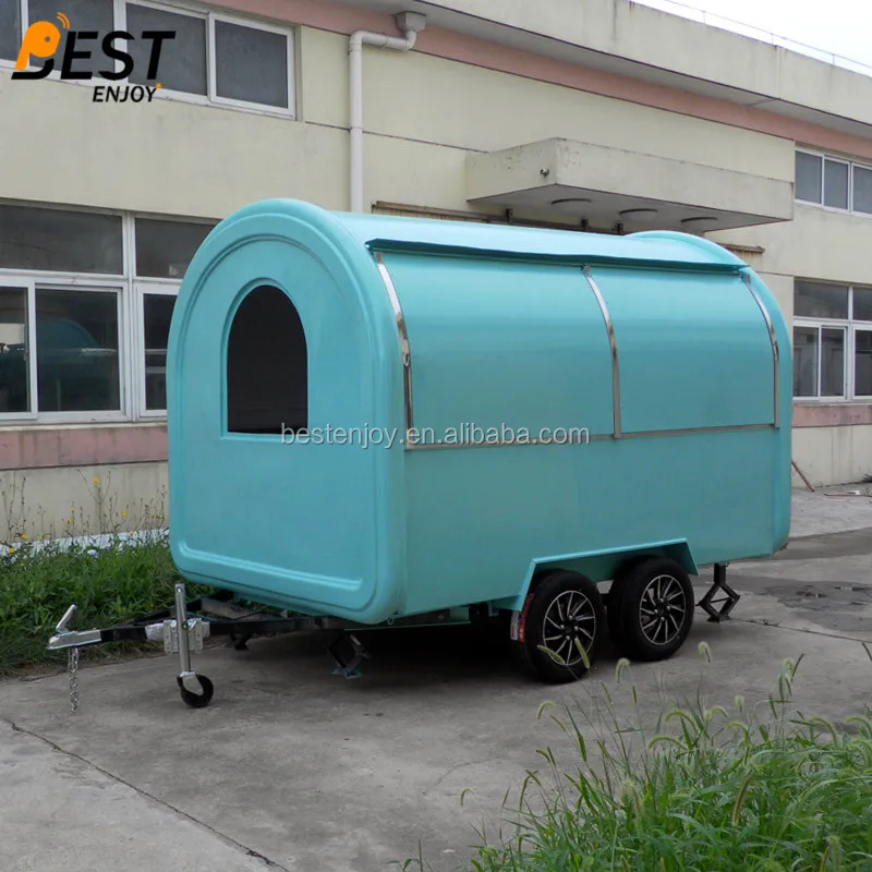 3m long round 2 axles 4 wheels factory export mobile food cart truck trailer for sale
