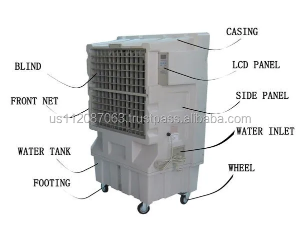 
12000CMH portable evaporative air cooler/evaporative cooler 3-speeds 