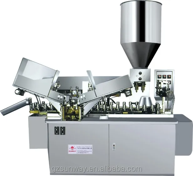 Машина для наполнения и запечатывания трубок двухцветной зубной