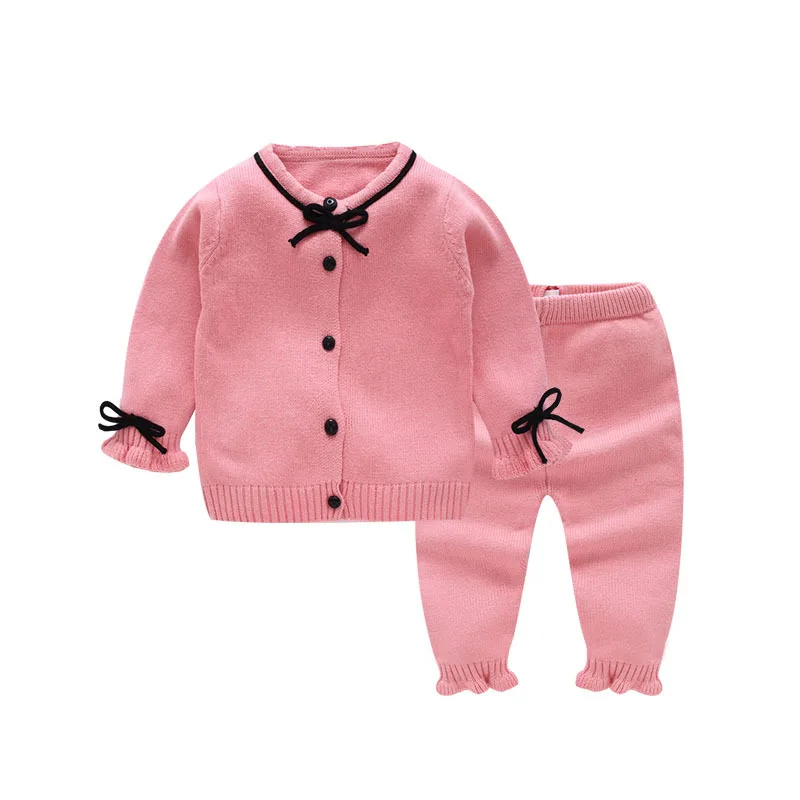 Cute cotton children pants set baby girls christmas knitting patterns for kids infant sweaters