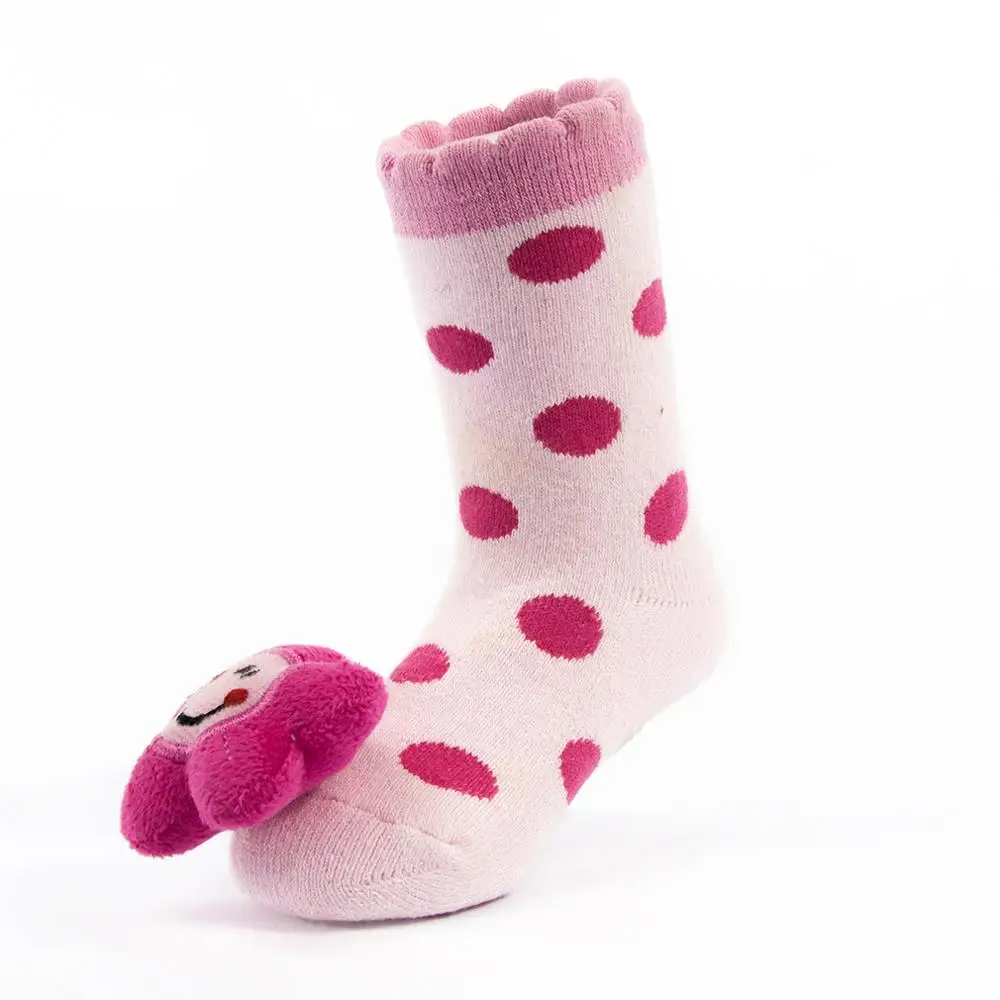 Oem Custom 3d cartoon pattern newborn cotton ankle socks non slip infant rubber sole toddler Socks baby cute kids