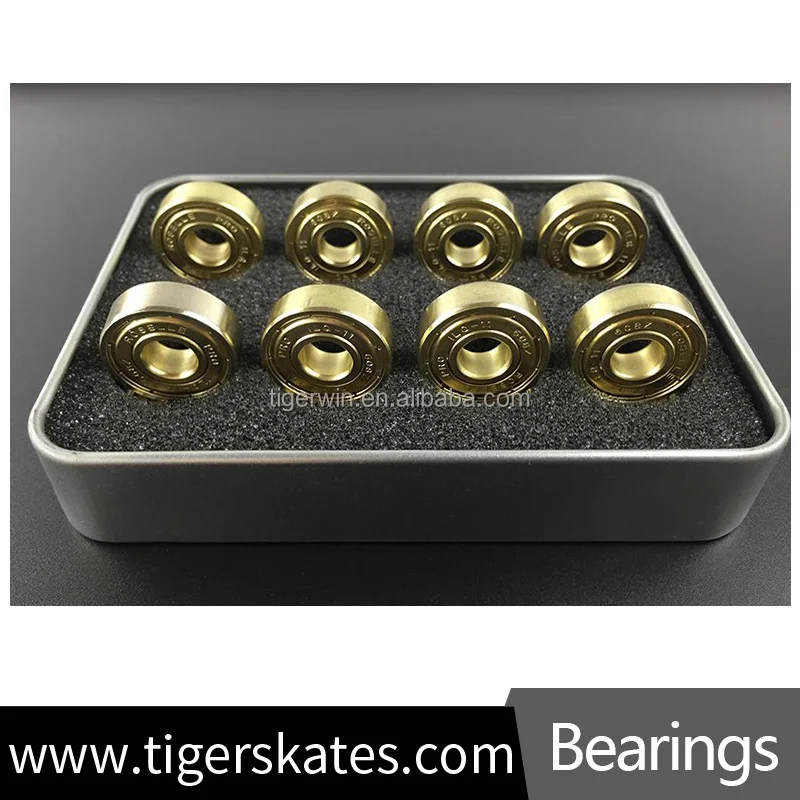Tiger Skate 608 8*22*7mm Deep ball skateboard golden metal skate bearings longboard skateboard gold bearing