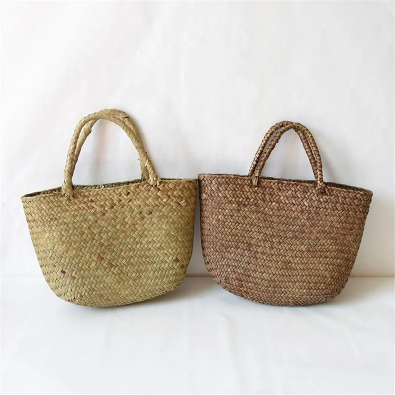 fashion 2021 new natural 100% hand weaving seagrass bag with handle china