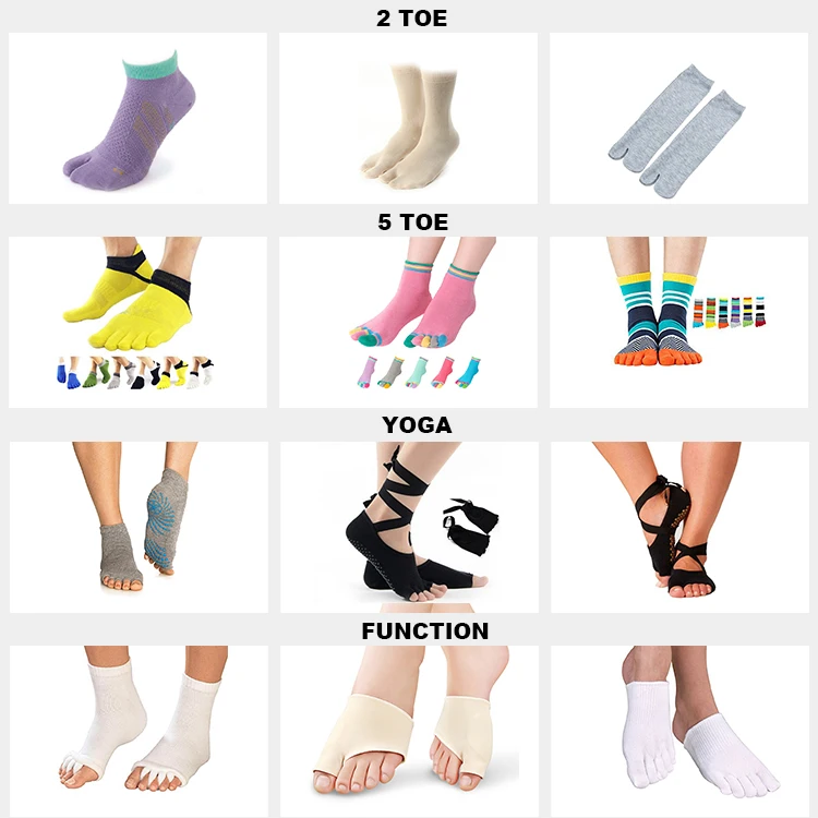 BY-II-1080 womens 5 color socks cotton socks five toe finger socks
