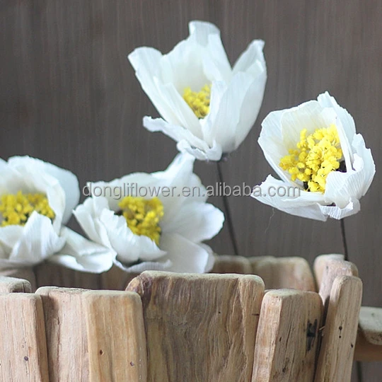 Dried Michelia alba flower artificial hand-made magnolia flower by maize corn peel husk and yarrow