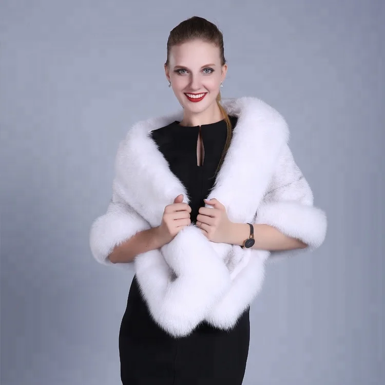 Индивидуальный дизайн шуба мыс норки вязание шали