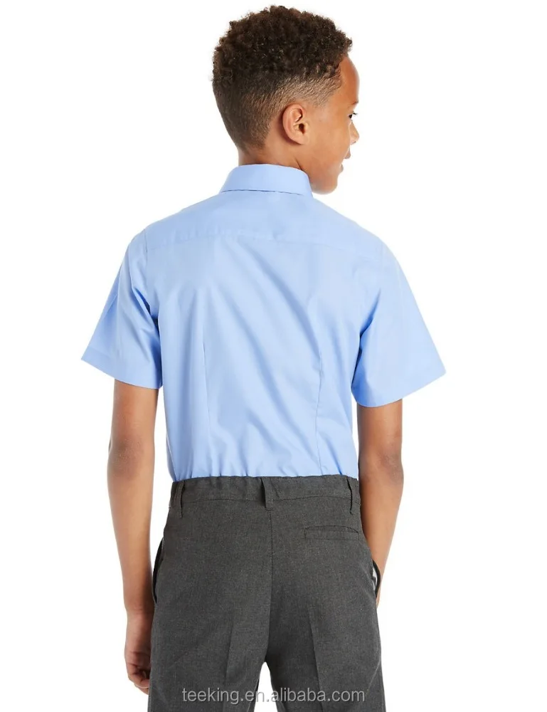 Custom Made Cotton Middle School Uniform Shirts for School Children for Boys Customized 100% Cotton OEM/ODM Summer Woven
