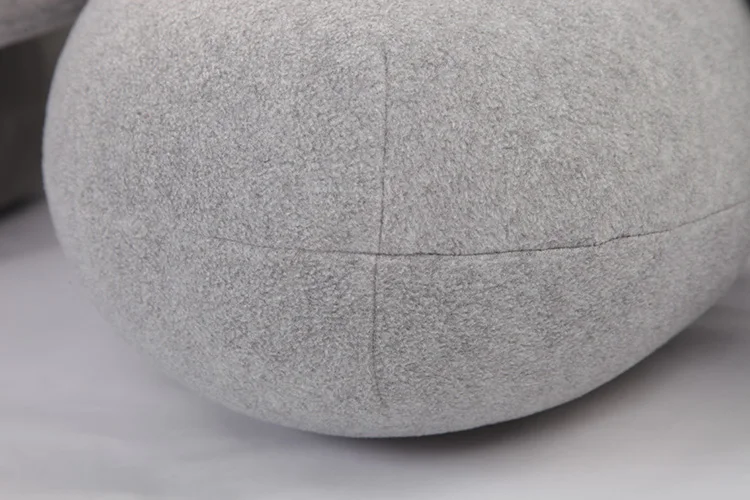 
High Quality Velvet Cushions Mix Sizes Pebble Pillows Light Gray Stuffed Big Rock Pillow Living Stones Pillows 