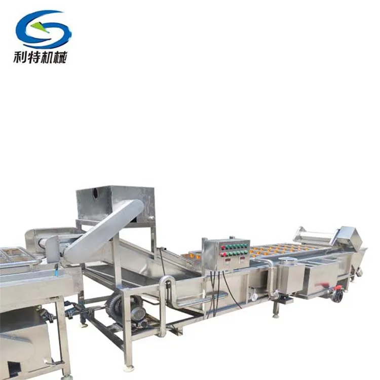 Машина для мытья и сортировки фруктов включает апельсиновые фрукты