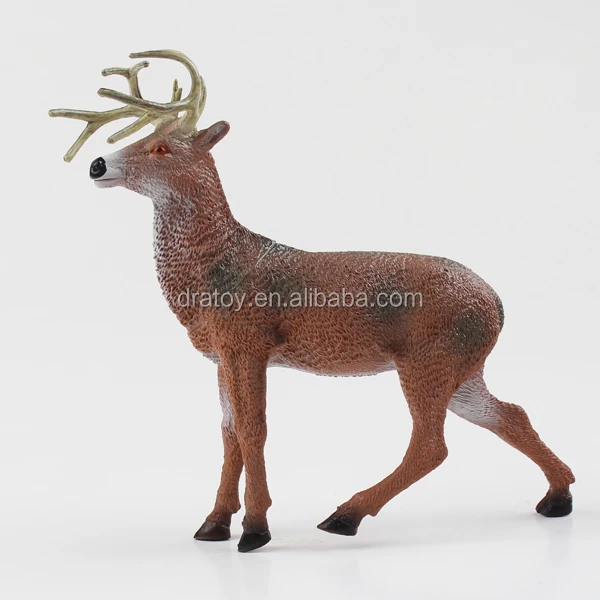 Factory Price 8 Design Models Customizable High Simulation Exquisite PVC Plastic Horned Animal Toys Sika Deer Figurines